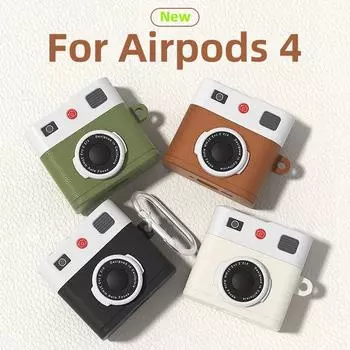 3D Креативный чехол для камеры Airpods Pro2 Защитный чехол для беспроводных наушников Bluetooth для Airpods 4 поколения Чехол с брелком For Airpods Pro чёрный
