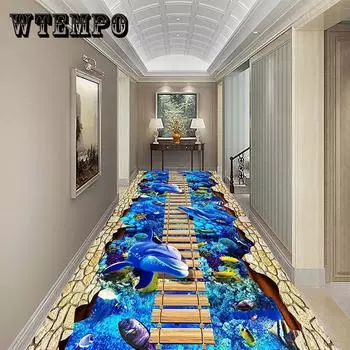 3D креативный цветочный ковер с травой, морской мир, ковер, коврики для прихожей, лестницы, коврики 80*120 cm