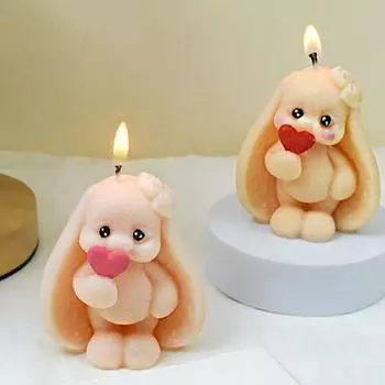 3D Кролик силиконовая форма мягкая форма для свечи Кролик гипсовая форма для шоколадного торта пудинг rabbit