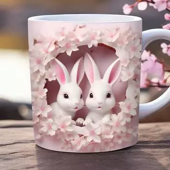 3D Кролик Яйцо Счастливой Пасхи Пасхальная Керамическая Кофейная Кружка Яйцо Кролик Чайная Чашка 301-400ml