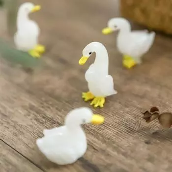 3D крошечные стеклянные утки детская игрушка подарок настольные украшения фигурки уток маленькие статуэтки уток стеклянные поделки B