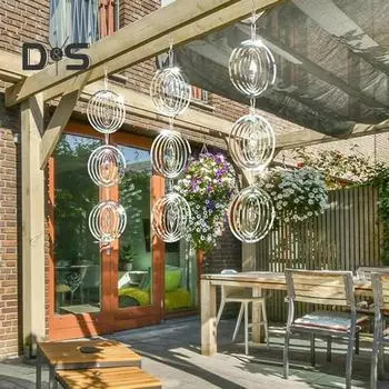 3D круглый ветровой спиннер, украшение для отпугивания птиц, открытый сад, двор, ферма, подвесной светоотражающий металлический колокольчик, устройство для отпугивания птиц, орнамент 1pc