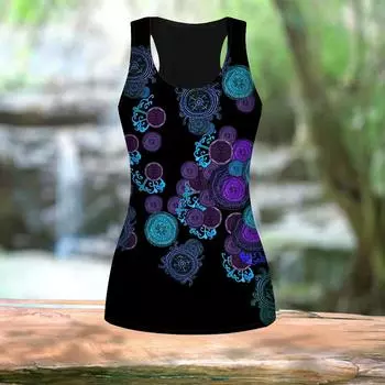 3D круговой узор с принтом для женщин для тренировок в тренажерном зале для йоги с принтом летние спортивные рубашки жилеты больших размеров XS синий