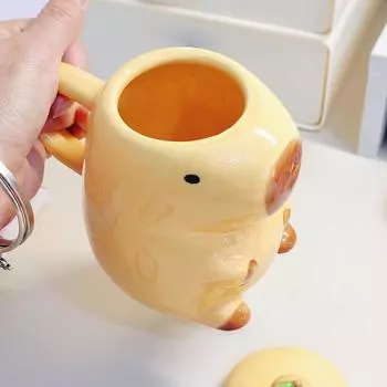 3D кружка капибара керамическая кружка для кофе мультяшная капибара парная чашка с ручкой и крышкой забавная чашка для чая подарок для девочек реквизит для фотосессии на вечеринке