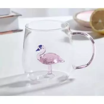 3D Кружка с фигуркой фламинго