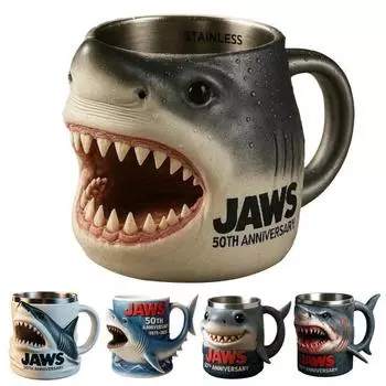 3D кружка с изображением акулы Челюсти 50-летия коллекционные кружки 300 мл реалистичная кофейная чашка коллекционная кружка с изображением акулы подарок для фанатов 300ML A