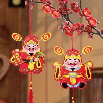 3D кулон с качающейся головой Бога, симпатичная цветная печать, наклейки на холодильник с изображением Бога богатства, мультяшный весенний фестиваль, магнитная наклейка для кухни