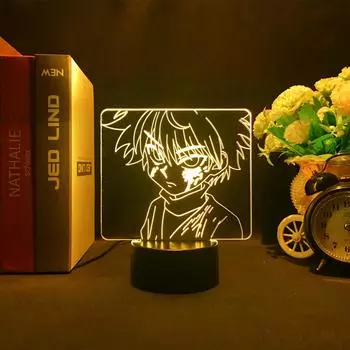 3d лампа аниме Hunter X Hunter Killua для декора спальни ночник подарок на день рождения светодиодный ночник манга HxH Killua