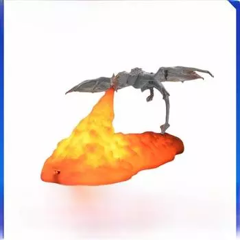 3D-лампа «Ледяной дракон» с огнедышащим эффектом: Декоративный ночник и художественный орнамент для создания атмосферы в гостиной. Идеальный подарок! 5