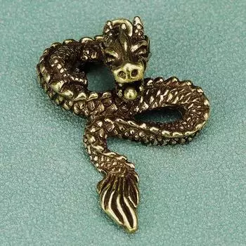 3D латунный дракон литая статуя мини-фигурка животного из металла домашний декор настольные поделки скульптура украшения подвески подарки 1