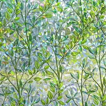 3D Лазерная Перерабатываемая Пленка для Конфиденциальности Окон Без Клея Декоративная Защита Статическое Прилипание Пленка Витраж 45x200cm