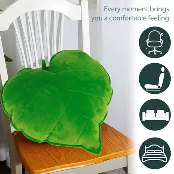 3D Leaf Throw Pillow Plush Toy Living Room Sofa Cushion Waist Novelty Plush Backrest Pillow Bed Chair Pillow 50 X 50cm