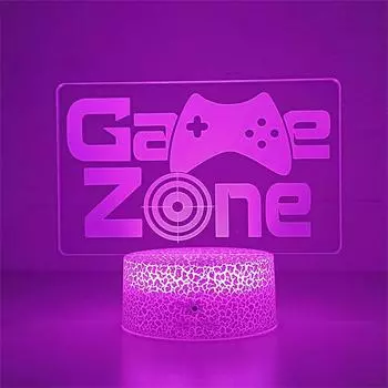 3D LED игровая установка RGB лампа игровая комната детская лампа USB питание спальня ночники светодиодная настольная лампа внутреннее освещение подарки Black Base No remote коричневый