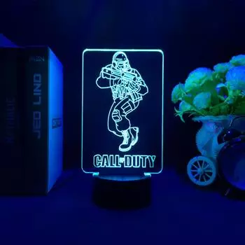 3D Led Лампы Фигурка Call Of Duty Ночник для декора спальни Настольные лампы Детский подарок на день рождения COD Game