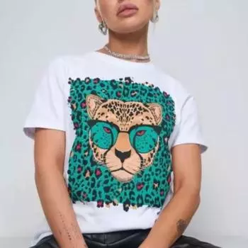 3D леопардовый принт женская футболка уличная повседневная футболка женская готическая футболка европейский стиль футболка Харадзюку Y2K топы футболки S