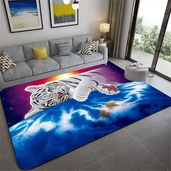 3D леопардовый, тигр, лев, кошка, нескользящие коврики, большой коврик, коврики для гостиной, удобный ковер, мягкий напольный коврик, коврики для спальни 60cm x 90cm