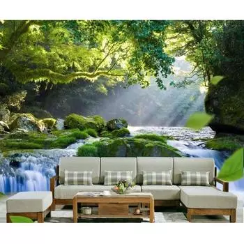 3d лесные обои водопад пейзаж настенная роспись гостиная телевизор диван спальня обои домашний декор 200 cm(W) x 140 cm(H)