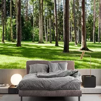 3d лесные обои зеленый лес природа пейзаж фрески гостиная спальня фон настенная роспись домашний декор 200 cm(W) x 140 cm(H)