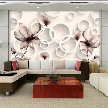 3d Лилия Цветок Фрески Круг Модный ТВ Фон Настенные Фрески Гостиная Спальня Обои 200 cm(W) x 140 cm(H)