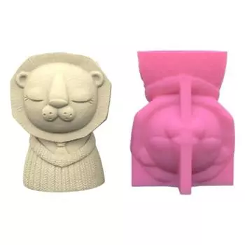 3D Лев Цветочные горшки Формы из эпоксидной смолы Подставка для ручек Подсвечник Цементный горшок Силиконовые формы Украшения для дома