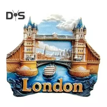 3D Лондонский мост Магнит на холодильник Домашний офис Кухня Шкафчик Холодильник Река Темза Магнитное украшение Орнамент Сувенир Подарок B