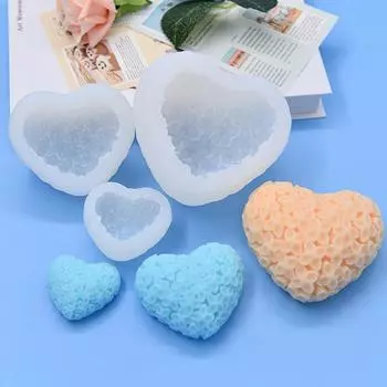 3D Love Heart силиконовая форма для свечи своими руками креативный цветок ароматерапия гипсовая смола мыловарение принадлежности набор подарки для дома
