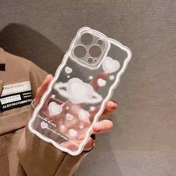 3d Love White Ins милый чехол для телефона Iphone X 8 7 Plus 12 13 Promax 11 Xsmax Xr силиконовый мягкий волнистый чехол с сердечком Fundas for iphone XS MAX
