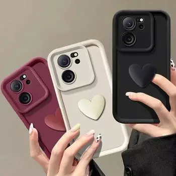 3D Lovely Heart силиконовый чехол для Xiaomi Mi 13T 12T 13 12 Lite 11 14 Poco F6 X6 X5 Pro X4 GT X3 M6 M4 M3 F5 F4 F3 C65 C55 C61 милый чехол мягкий TPU чехол Redmi 11A (4G) белый