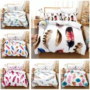 3D Ловец снов домашний комплект постельного белья красочный узор из перьев пододеяльник и наволочка комплект постельного белья AU/EU/US полноразмерный комплект постельного белья Baby 100x135cm