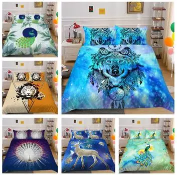 3D Ловец снов с рисунком животного, комплект постельного белья, пододеяльник, наволочка для спальни, очень большой, полноразмерный комплект постельного белья, украшение для дома Baby 100x135cm