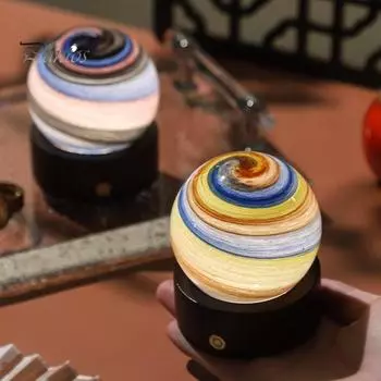 3D Луна лампа прикроватная лампа с деревянной основой регулируемая яркость USB день рождения месяц искусство ночник украшение стола C