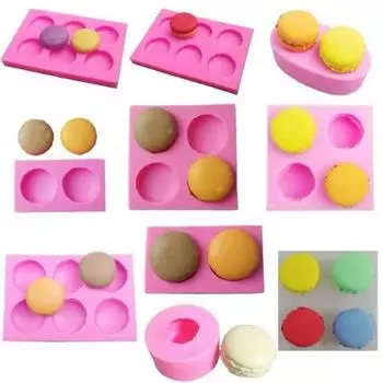 3D Macaron Shape Soap Grade Silicone Chocolate Form Fondant Candy Welsh Forms Polymer Clay Crafting Mold Decoration Bakery Tool