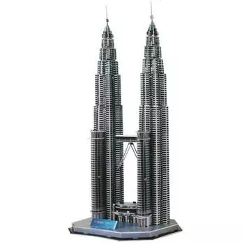 3D Magic Puzzle Я создаю серию всемирно известных зданий, башни Петронас из бумажных блоков, корейские популярные головоломки