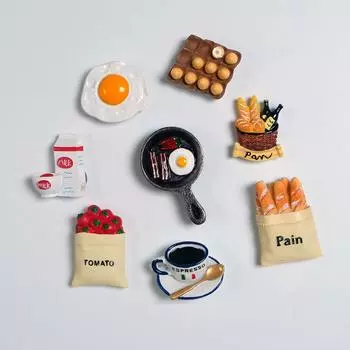 3D-магниты на холодильник с моделью еды, мультяшный хлебный пакет, магнитная наклейка на холодильник, держатель для фотографий, кухонная наклейка на холодильник