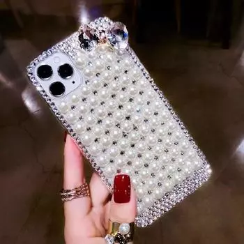 3D макияж Spiegel Zwarte Diamant Gems Rhinestone Bling Capa Case Voor для Samsung S22 S21 ultra S20 FE S10 S9 S8 plus A12 A22 A32 A52 A72 A13 A53 A51 iphone 14 белый