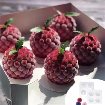 3D Малина Фрукты Силиконовая Форма Французский Мусс Десерт DIY Форма Для Выпечки Формы Для Торта Искусственные Фрукты Производственные Инструменты
