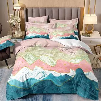 Комплекты постельного белья с 3D-мраморным узором, пододеяльник + наволочка, 2/3 шт., односпальная кровать размера «queen-size» и «king-size», размеры США/Австралии/ЕС 70*133