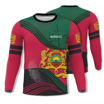 3D Марокко национальный герб флаг графическая футболка для мужчин одежда y2k топы мода с длинным рукавом футболка повседневная тренажерный зал фитнес джерси S