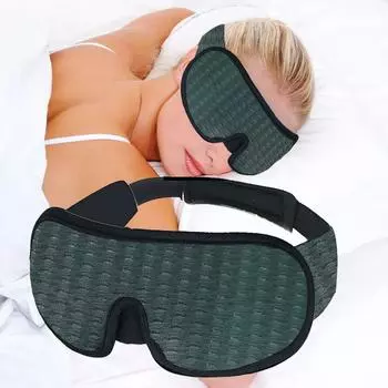 3D маска для глаз зеленая дышащая затеняющая спальная хит продаж маска для глаз регулируемый ремешок маска для сна мягкая дорожная подставка зелёный