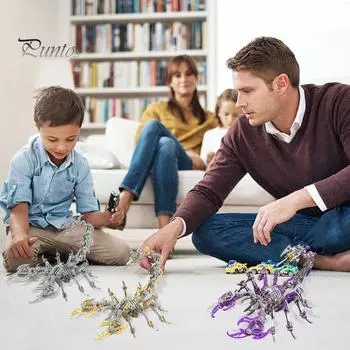 3D Механическая головоломка «Скорпион», игрушка, сделай сам, металлический король скорпионов, модель, украшение, украшение для детей и взрослых, обучающая игра в стиле стимпанк, сборка животных фиолетовый