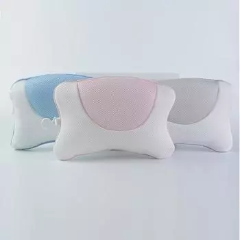 3D mesh starfish bath pillow 4 sucker bathtub pillow Hotel SPA massage pillow, SPA bath cushion pillow, relax and comfortable серый