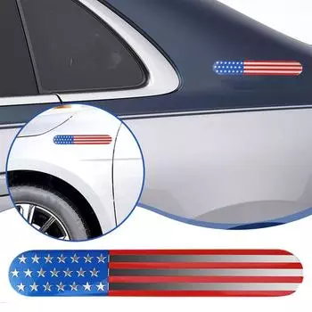 3D Metal American Flag Sticker Long Strip Decal Auto Decorative Sticker Car Styling Body Decoration Accessories 1pc