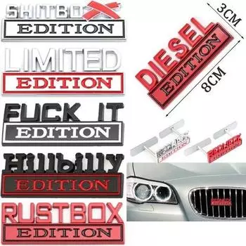 3D Metal Edition Эмблема Наклейки Автомобиль Передняя решетка Значок Автомобили Стайлинг Аксессуары FJB красный/чёрный