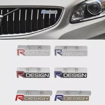 3D Металл Rdesign R Дизайн Передняя решетка автомобиля Значок Стикеры Эмблема Наклейка Украшение Для XC40 XC60 XC90 V90 S90 S60 V60 V40 C70 sticker белый