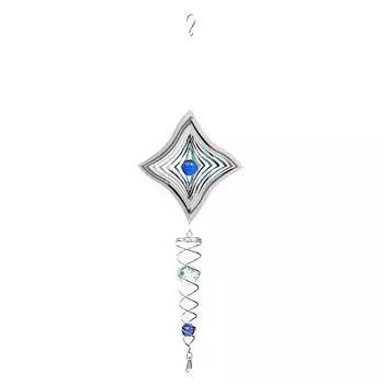 3D Metal Rotate Crystal Ball Wind Chime Whirl Moving Rotating Hanging Home Decor Room Window Garden Decoration Festival Gift