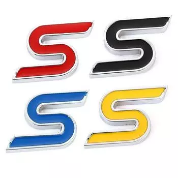 3D Металл S Передняя решетка Хромированная эмблема Значок Автомобильные наклейки Наклейки sticker красный