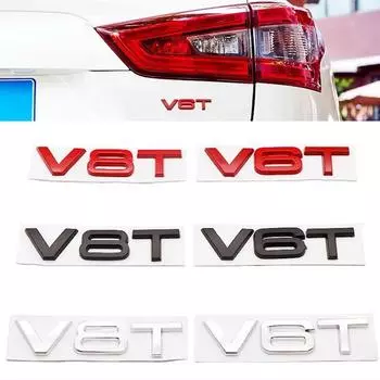 3D Металл V6T V8T боковое крыло эмблема хвост багажник логотип значок наклейка стайлинг автомобиля для A3 A4 A5 A6 A7 A8 S3 S4 S5 S6 Q3 Q5 Q7 V6T-Red