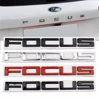 3D металлическая эмблема заднего багажника автомобиля, хромированный значок фокусировки, наклейки для Focus 2019-2022, 1 комплект чёрный