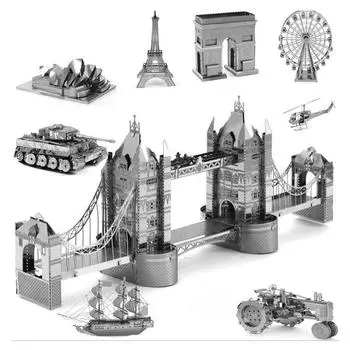 3D металлическая модель DIY Миниатюрный замок-головоломка DIY Нанометаллический D