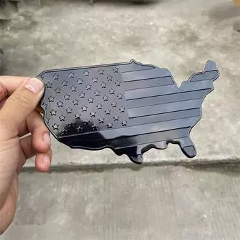 3D металлическая наклейка на автомобиль, наклейка с картой США, эмблема, значок, автозапчасти, 18x10 см, черный
